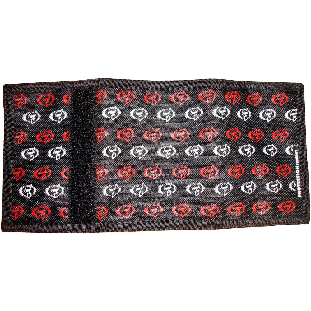 Protection Racket Wallet in Black with Red & White Logo
