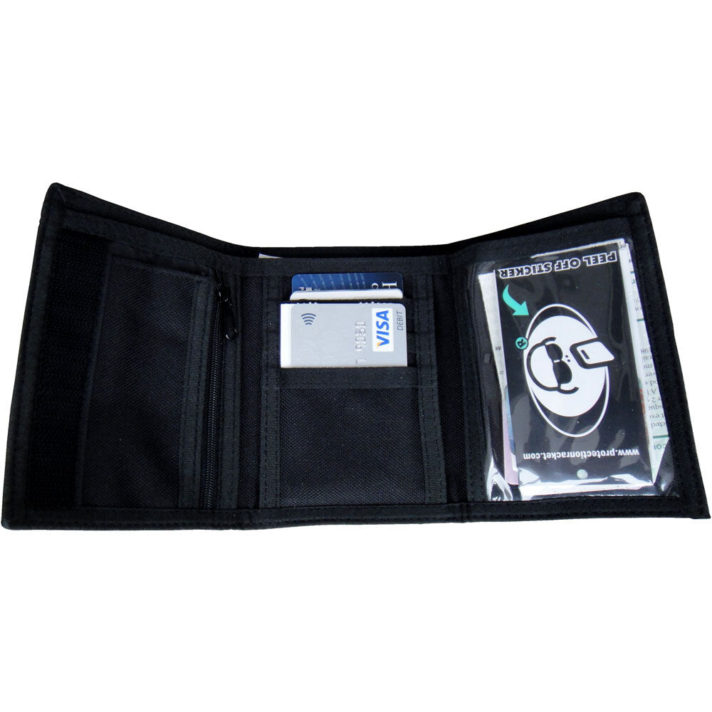Protection Racket Wallet in Black with Red & White Logo