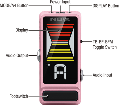 NU-X Mini Core Series MKII "Flow Tune" Mini Tuner Pedal in Pink